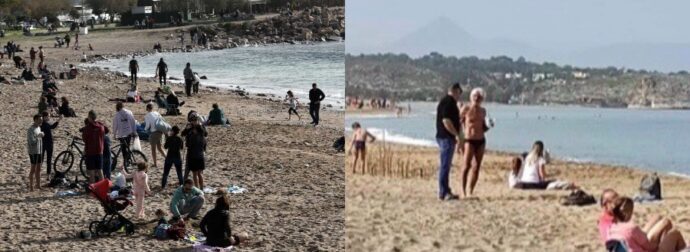 Πλημμύρισαν οι παραλίες Γενάρη μήνα . Με τον υδράργυρο να πλησιάζει τους 30 βαθμούς..